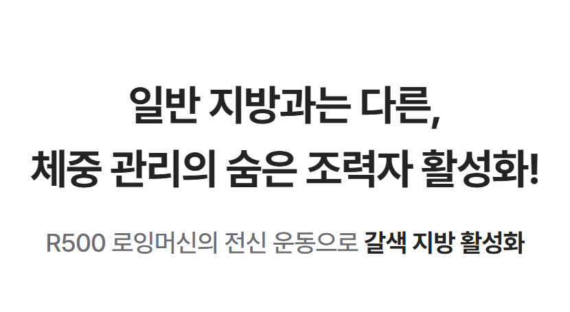 일반 지방과는 다른, 체중 관리의 숨은 조력자 활성화! R500 로잉머신의 전신 운동으로 갈색 지방 활성화